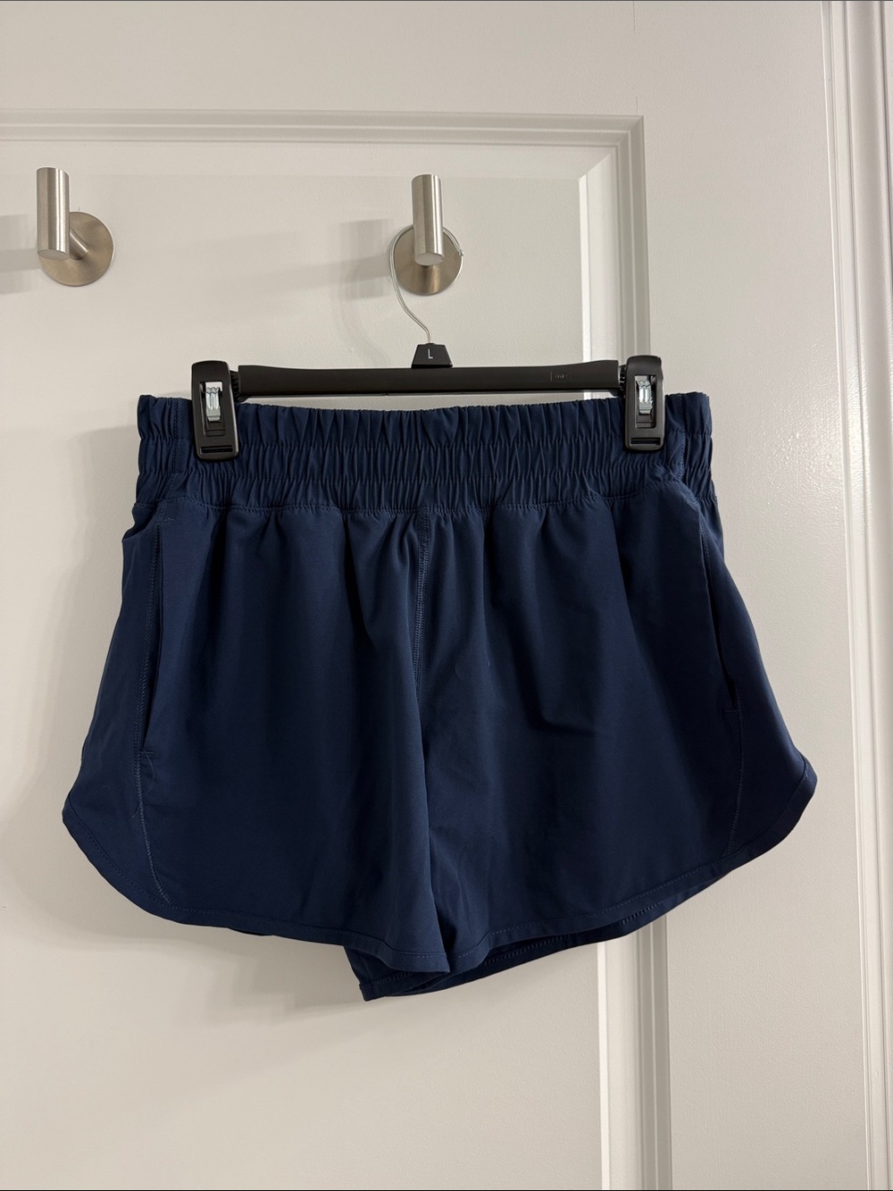 Women's Navy Athletic Shorts with Elastic Waistband